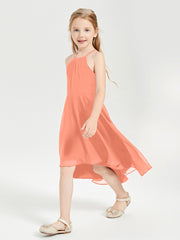Junior Robes de Demoiselle d'Honneur Longueur de Mollet avec Jupe Asymétrique Crépuscule