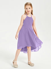 Junior Robes de Demoiselle d'Honneur Longueur de Mollet avec Jupe Asymétrique Tahiti