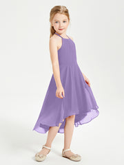 Junior Robes de Demoiselle d'Honneur Longueur de Mollet avec Jupe Asymétrique Tahiti