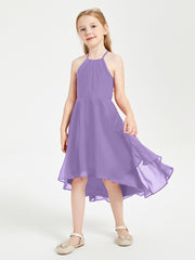 Junior Robes de Demoiselle d'Honneur Longueur de Mollet avec Jupe Asymétrique Tahiti