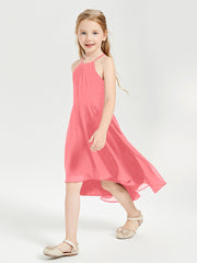 Junior Robes de Demoiselle d'Honneur Longueur de Mollet avec Jupe Asymétrique Pastèque