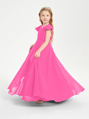Robe de Demoiselle d'Honneur Junior en Mousseline Délicate Azalée