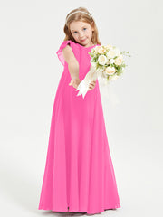 Robe de Demoiselle d'Honneur Junior en Mousseline Délicate Azalée