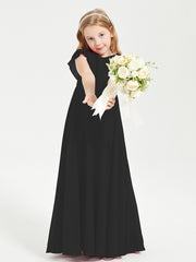 Robe de Demoiselle d'Honneur Junior en Mousseline Délicate Noir