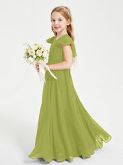 Robe de Demoiselle d'Honneur Junior en Mousseline Délicate Trèfle