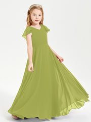 Robe de Demoiselle d'Honneur Junior en Mousseline Délicate Trèfle
