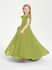 Robe de Demoiselle d'Honneur Junior en Mousseline Délicate Trèfle