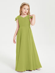 Robe de Demoiselle d'Honneur Junior en Mousseline Délicate Trèfle