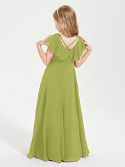Robe de Demoiselle d'Honneur Junior en Mousseline Délicate Trèfle