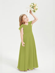Robe de Demoiselle d'Honneur Junior en Mousseline Délicate Trèfle