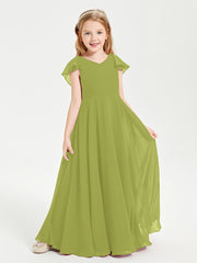 Robe de Demoiselle d'Honneur Junior en Mousseline Délicate Trèfle