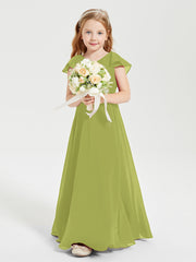 Robe de Demoiselle d'Honneur Junior en Mousseline Délicate Trèfle