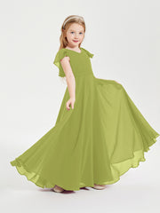 Robe de Demoiselle d'Honneur Junior en Mousseline Délicate Trèfle