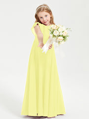 Robe de Demoiselle d'Honneur Junior en Mousseline Délicate Jonquille