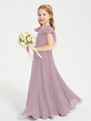 Robe de Demoiselle d'Honneur Junior en Mousseline Délicate Dusk