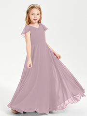 Robe de Demoiselle d'Honneur Junior en Mousseline Délicate Dusk