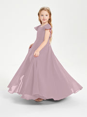 Robe de Demoiselle d'Honneur Junior en Mousseline Délicate Dusk