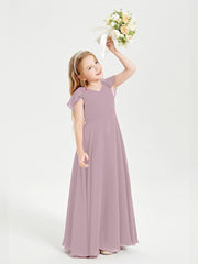 Robe de Demoiselle d'Honneur Junior en Mousseline Délicate Dusk