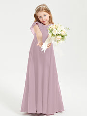 Robe de Demoiselle d'Honneur Junior en Mousseline Délicate Dusk