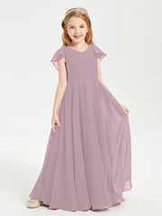 Robe de Demoiselle d'Honneur Junior en Mousseline Délicate Dusk