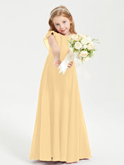 Robe de Demoiselle d'Honneur Junior en Mousseline Délicate Or