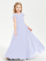 Robe de Demoiselle d'Honneur Junior en Mousseline Délicate Lavande