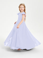 Robe de Demoiselle d'Honneur Junior en Mousseline Délicate Lavande