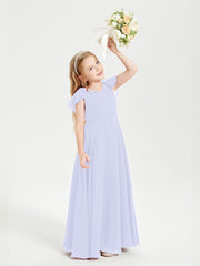 Robe de Demoiselle d'Honneur Junior en Mousseline Délicate Lavande