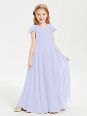 Robe de Demoiselle d'Honneur Junior en Mousseline Délicate Lavande