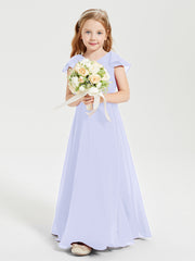 Robe de Demoiselle d'Honneur Junior en Mousseline Délicate Lavande