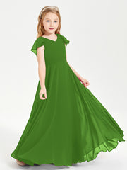 Robe de Demoiselle d'Honneur Junior en Mousseline Délicate Mousse