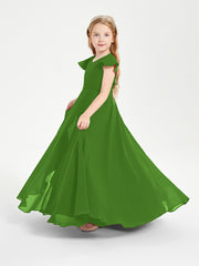 Robe de Demoiselle d'Honneur Junior en Mousseline Délicate Mousse