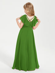 Robe de Demoiselle d'Honneur Junior en Mousseline Délicate Mousse