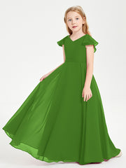 Robe de Demoiselle d'Honneur Junior en Mousseline Délicate Mousse