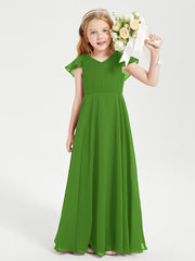 Robe de Demoiselle d'Honneur Junior en Mousseline Délicate Mousse