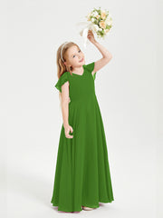 Robe de Demoiselle d'Honneur Junior en Mousseline Délicate Mousse
