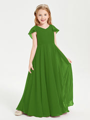 Robe de Demoiselle d'Honneur Junior en Mousseline Délicate Mousse