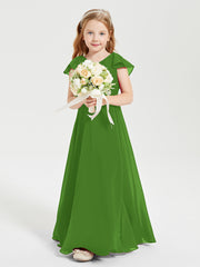 Robe de Demoiselle d'Honneur Junior en Mousseline Délicate Mousse