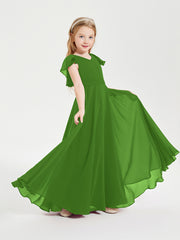 Robe de Demoiselle d'Honneur Junior en Mousseline Délicate Mousse