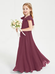 Robe de Demoiselle d'Honneur Junior en Mousseline Délicate Mûre