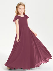 Robe de Demoiselle d'Honneur Junior en Mousseline Délicate Mûre