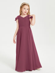 Robe de Demoiselle d'Honneur Junior en Mousseline Délicate Mûre