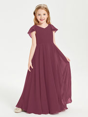 Robe de Demoiselle d'Honneur Junior en Mousseline Délicate Mûre