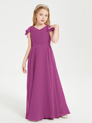 Robe de Demoiselle d'Honneur Junior en Mousseline Délicate Orchidee