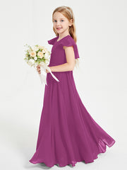 Robe de Demoiselle d'Honneur Junior en Mousseline Délicate Orchidee