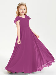 Robe de Demoiselle d'Honneur Junior en Mousseline Délicate Orchidee