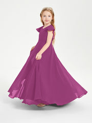 Robe de Demoiselle d'Honneur Junior en Mousseline Délicate Orchidee