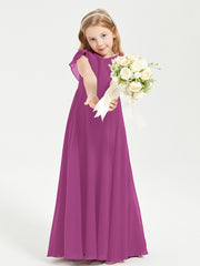 Robe de Demoiselle d'Honneur Junior en Mousseline Délicate Orchidee
