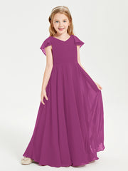 Robe de Demoiselle d'Honneur Junior en Mousseline Délicate Orchidee