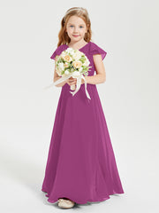 Robe de Demoiselle d'Honneur Junior en Mousseline Délicate Orchidee